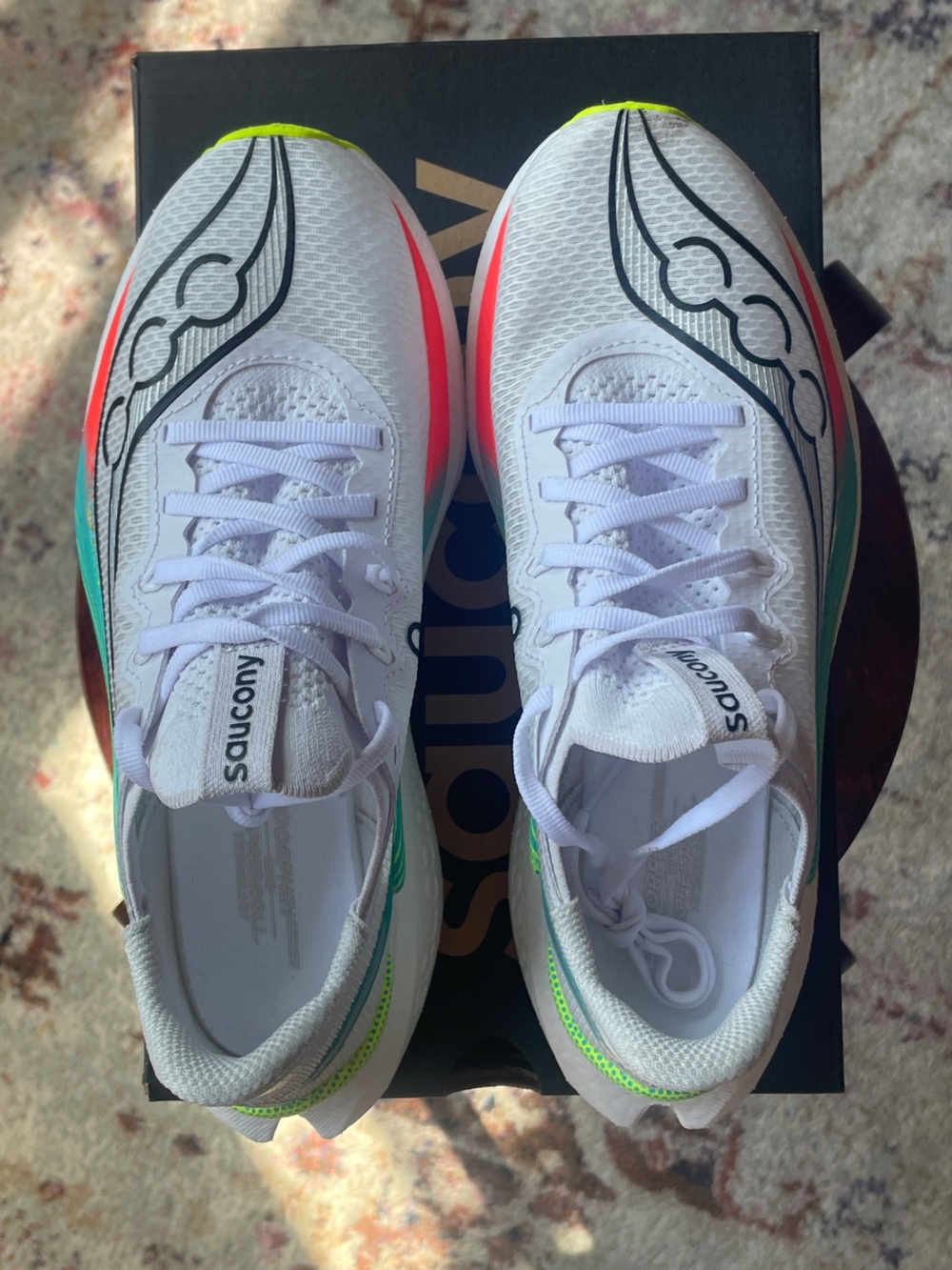 Saucony Endorphin Pro 5 Carbon Plate Racing Shoes | Size 8 | White Multi